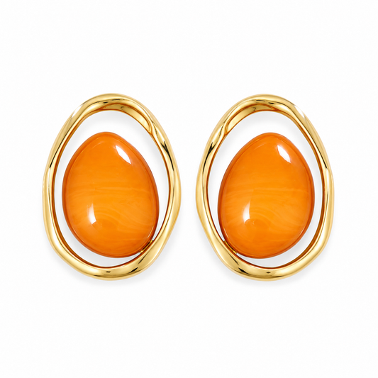 Amber Orbit Statement Earrings
