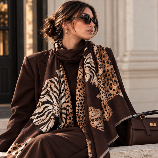 Mocha Wild Statement Scarf