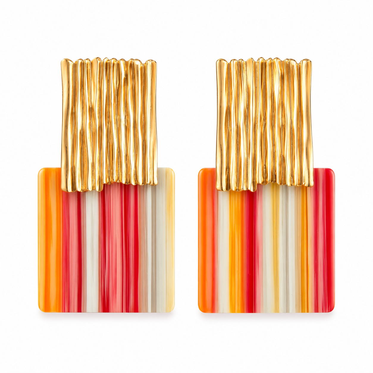 Sunset Marble Statement Earrings