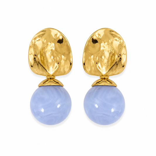 Azure Pearl Drop Earrings
