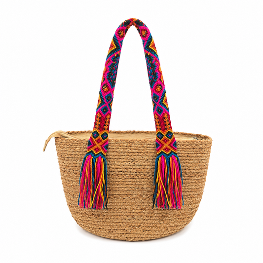 Ibiza Colorwave Straw Tote
