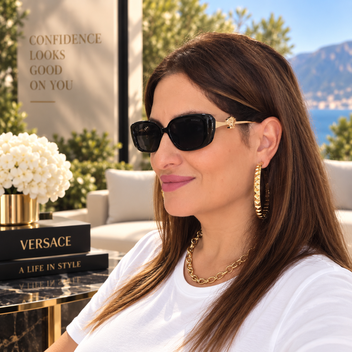 Bella Noir Sunglasses – Black & Gold