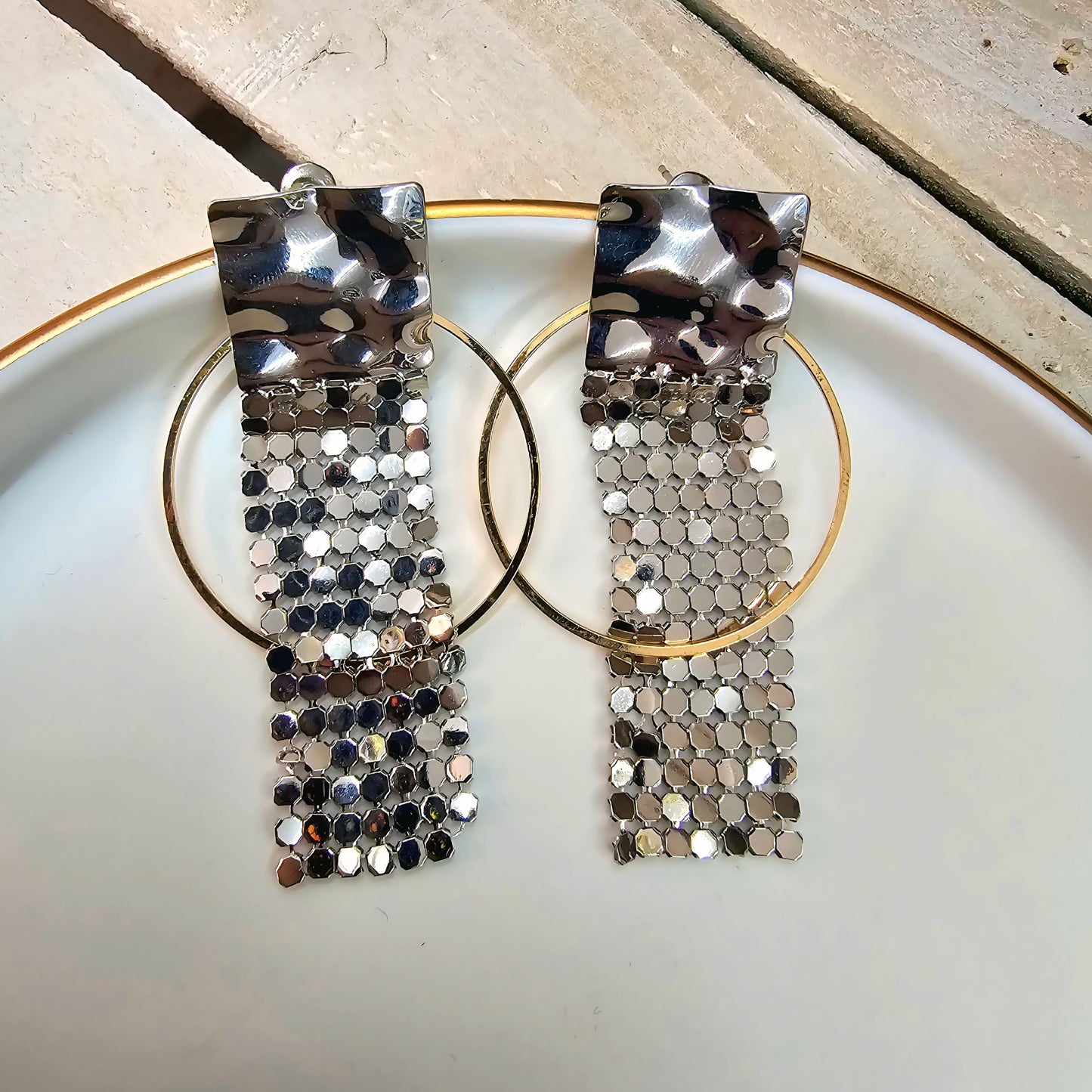 Silver Glam Cascade Earrings
