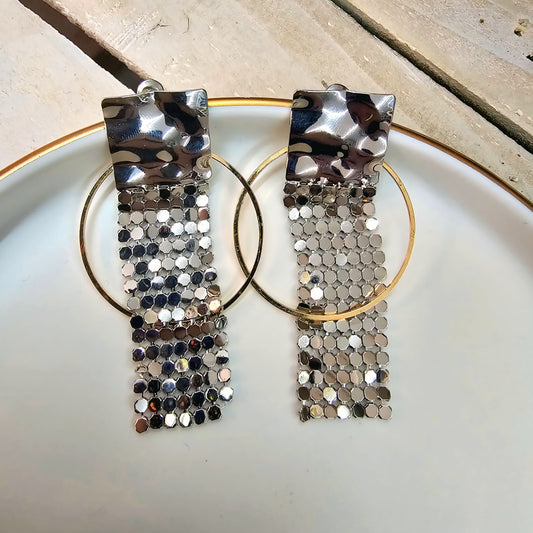 Silver Glam Cascade Earrings