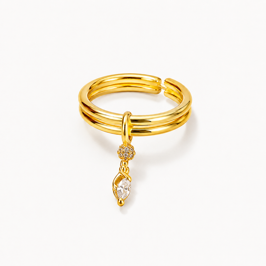 Luna Charm Adjustable Ring