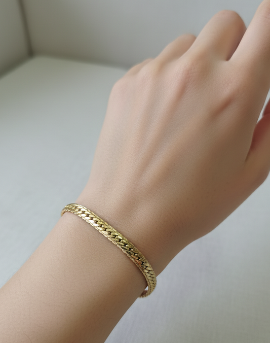 Double-Row Flat Curb Chain Bracelet