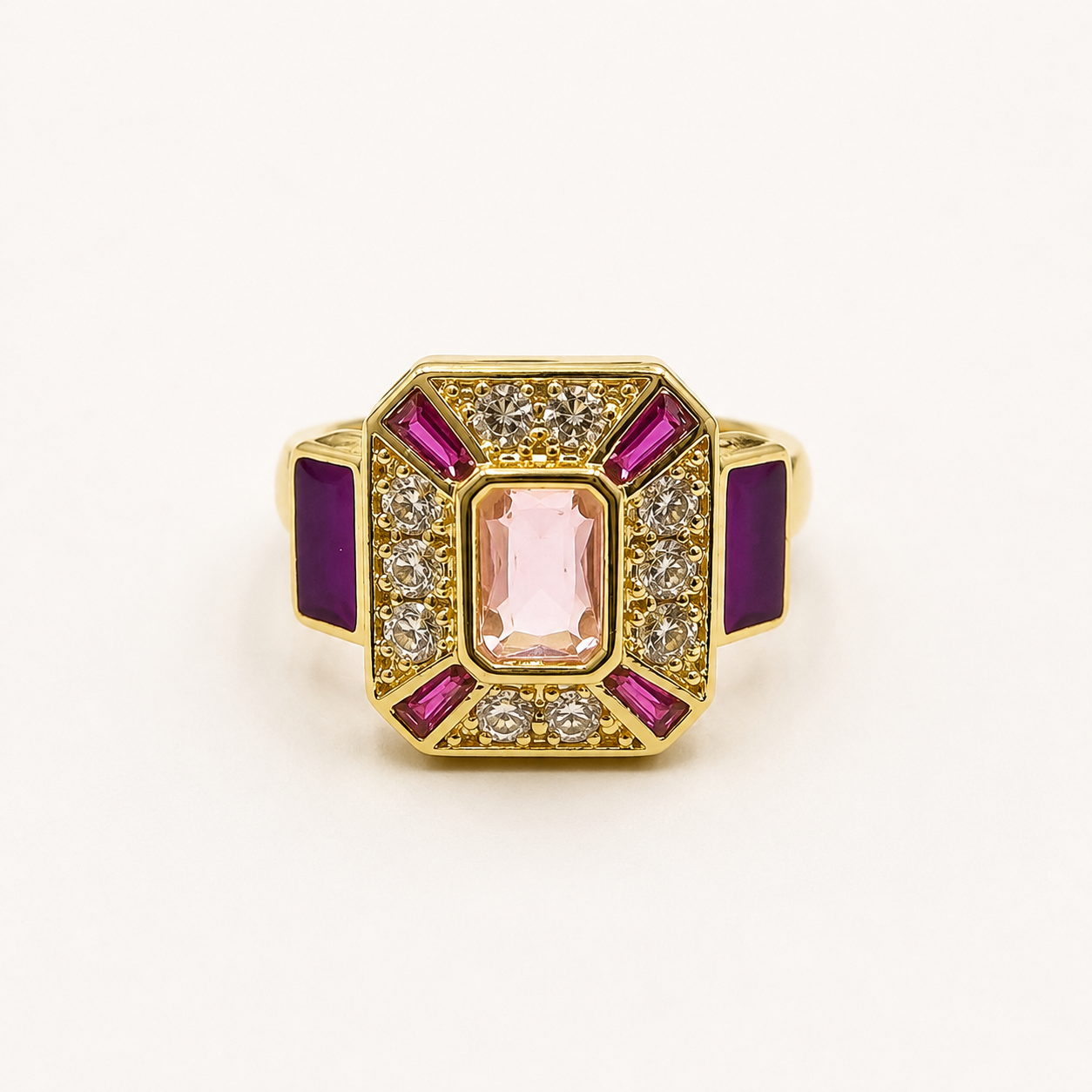 Rosé Royale Statement Ring- Adjustable