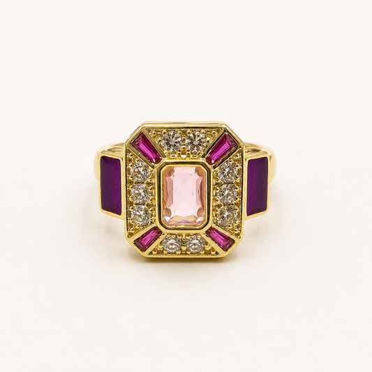 Rosé Royale Statement Ring- Adjustable