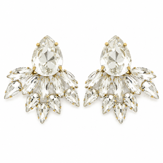 Crystal Cascade Statement Earrings