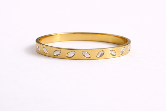 Golden Crystal Slim Bangle