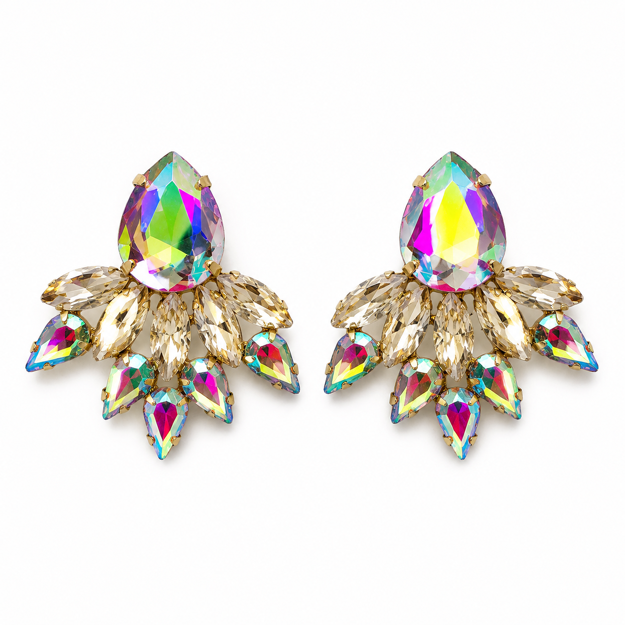 Aurora Prism Crystal Statement Earrings