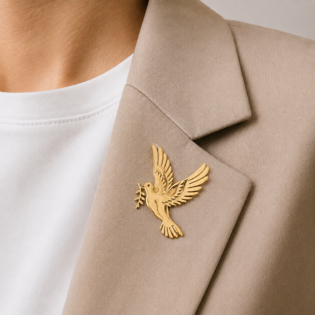Golden Dove Statement Brooch