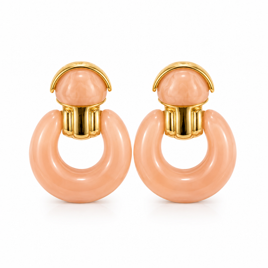 Blush Hoop Statement Earrings