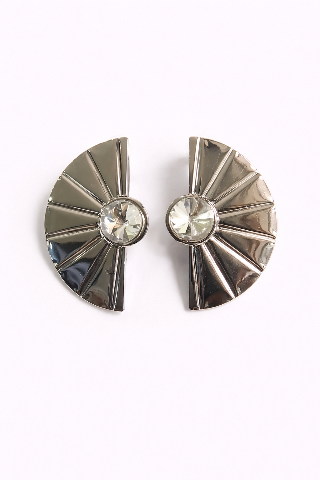 Silver Eclipse Crystal Earrings