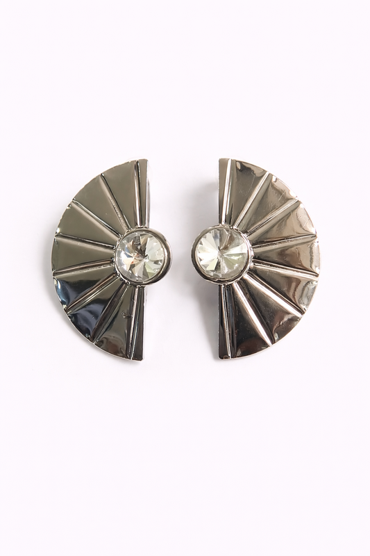 Silver Eclipse Crystal Earrings