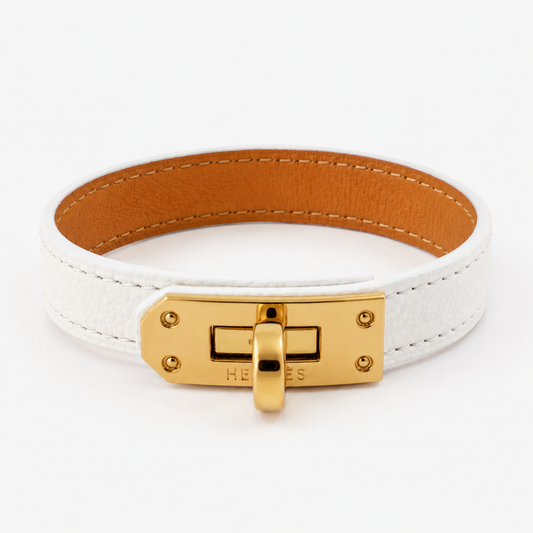 Ivory Luxe Leather Bracelet