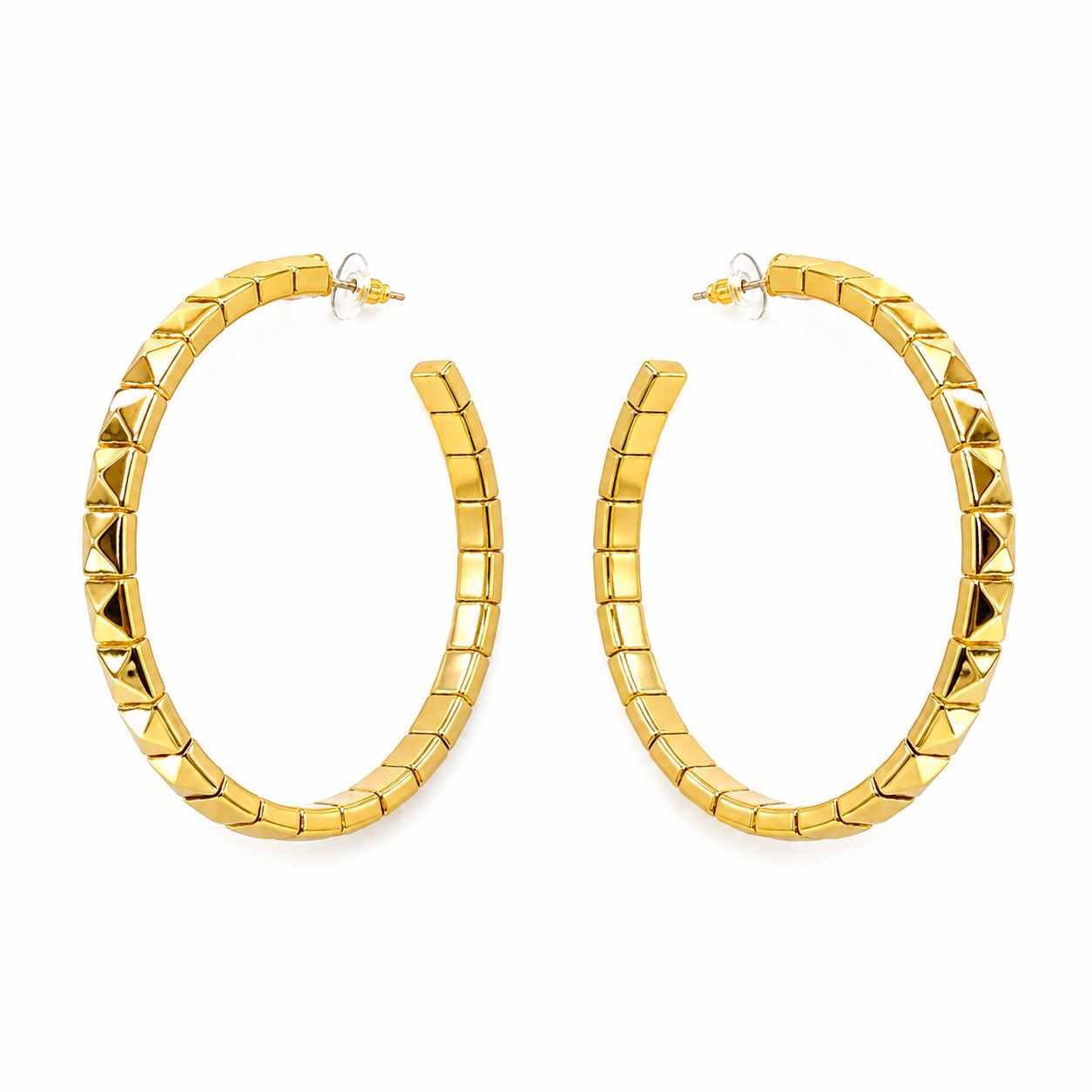 Golden Geometric Hoop Earrings