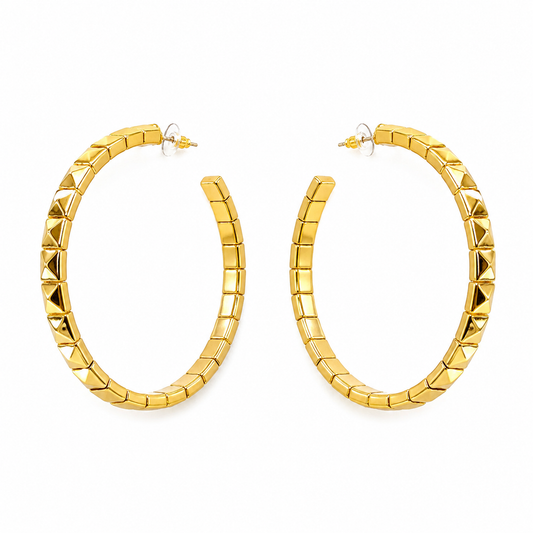Golden Geometric Hoop Earrings