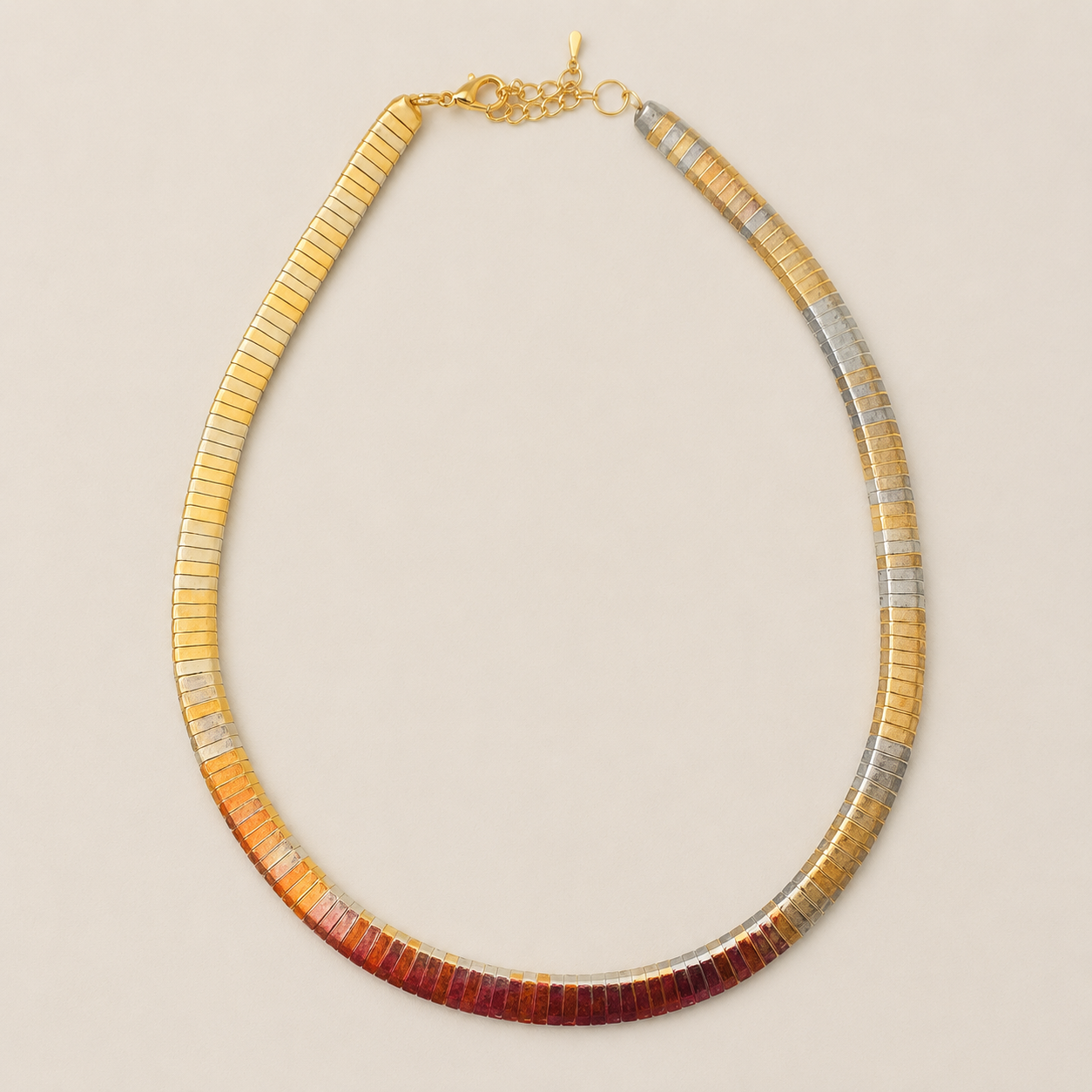 Sunset Mosaic Collar Necklace