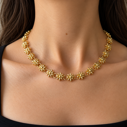 Golden Daisy Choker Necklace