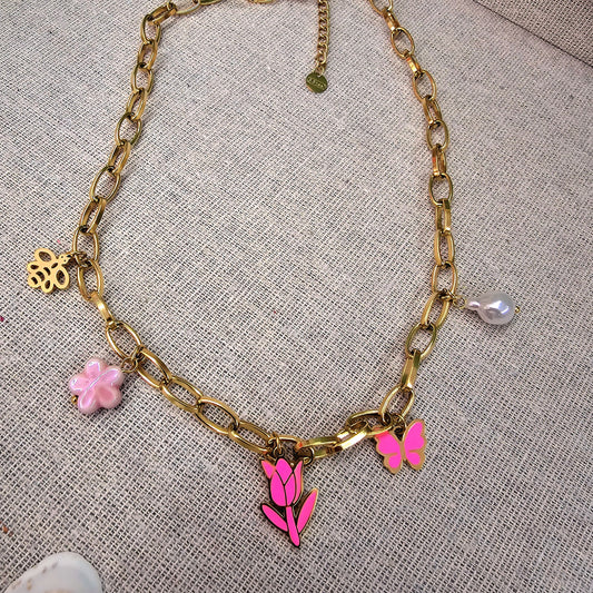 Garden Charm Gold-Plated Chain Necklace