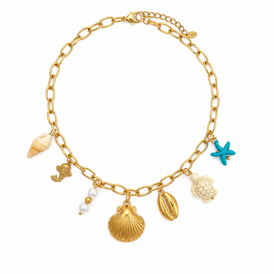 Stainless Steel Ocean Charm Necklace