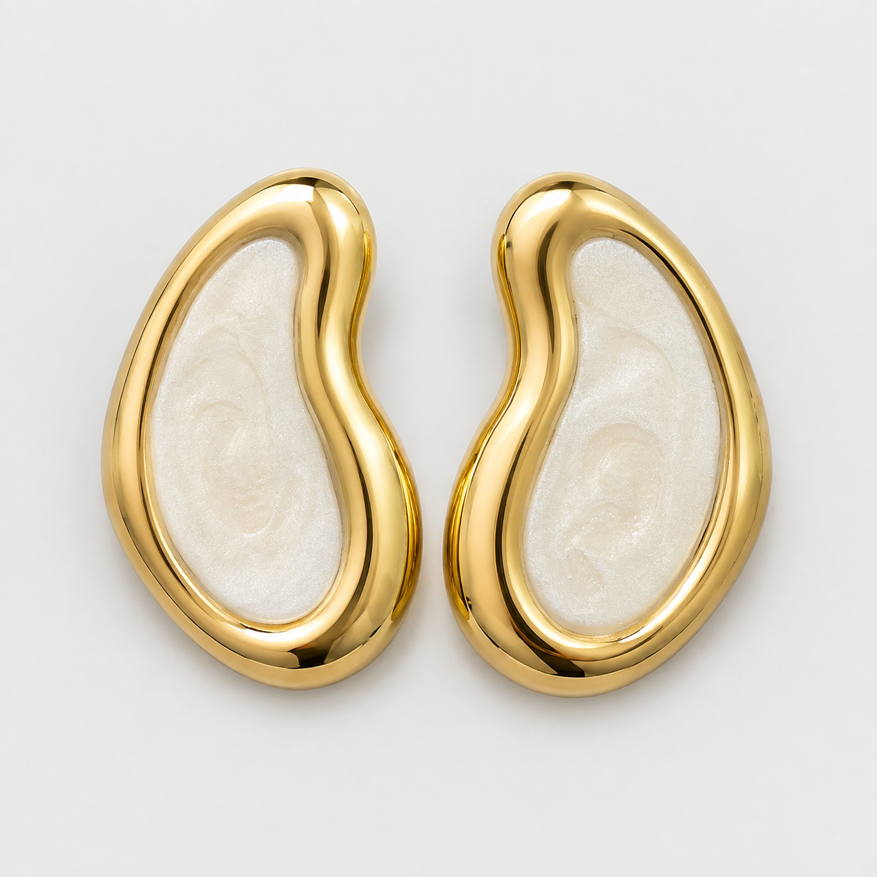 Ivory Wave Statement Earrings