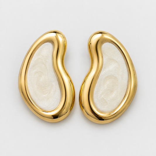 Ivory Wave Statement Earrings