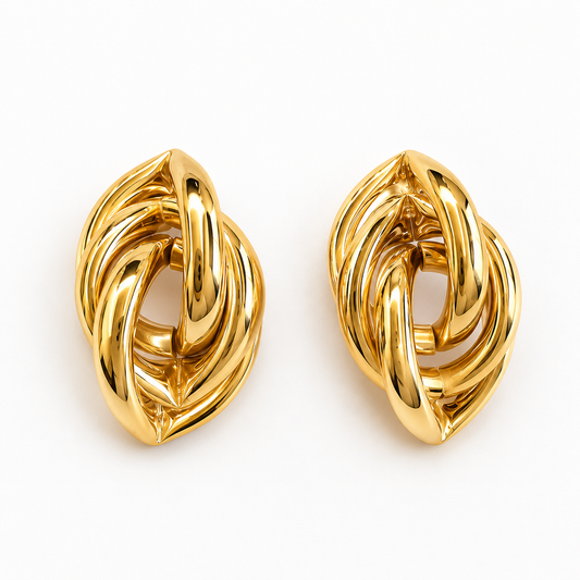 Golden Infinity Knot Earrings