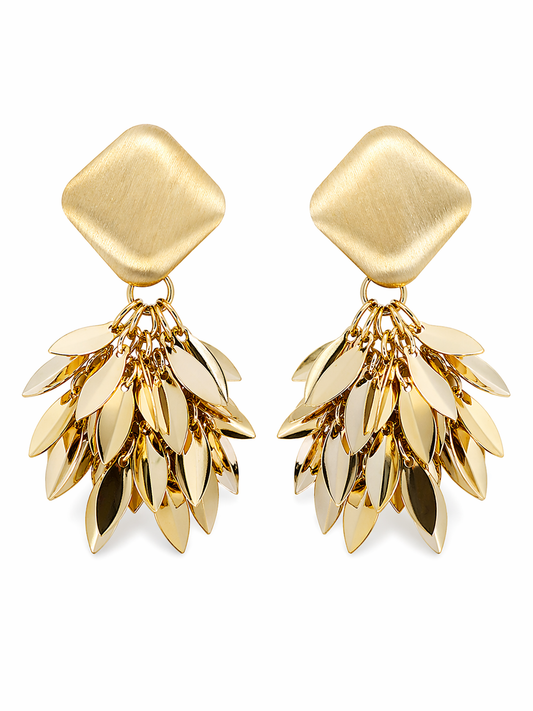 Golden Leaf Cascade Earrings