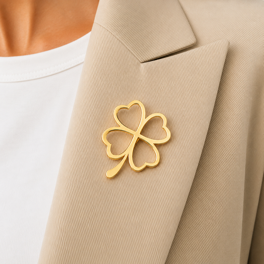 Lucky Clover Brooch – Gold