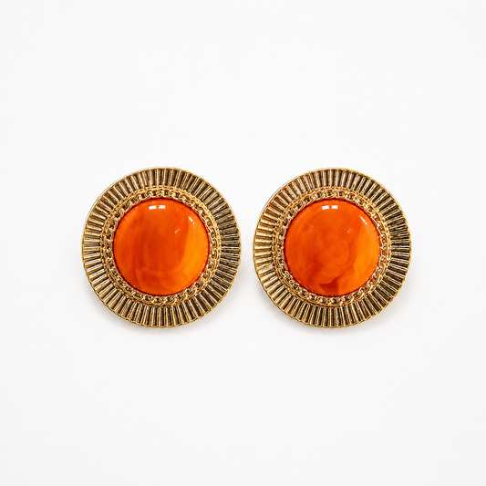 Amber Halo Statement Earrings