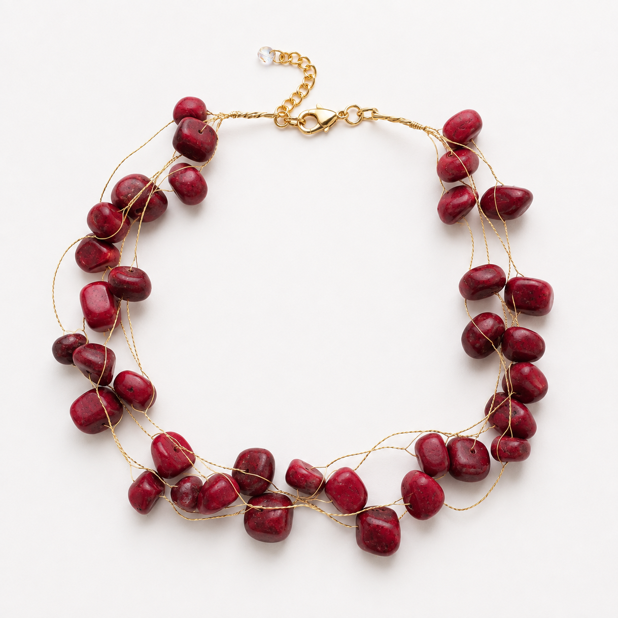 Burgundy Stone Statement Necklace