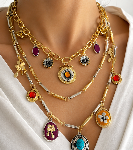 Vintage Charm Layered Necklace Set