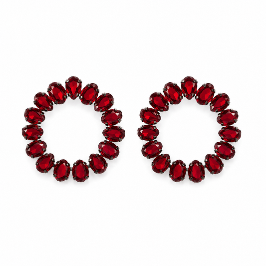 Ruby Halo Statement Earrings