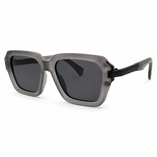 Matte Smoke Grey Oversized Square Sunglasses