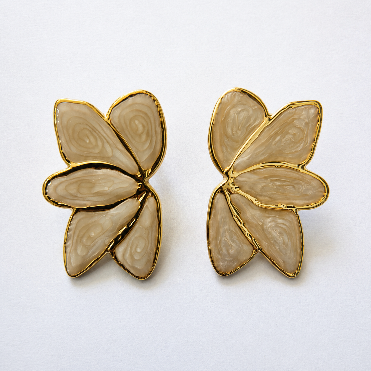 Ivory Petal Statement Earrings