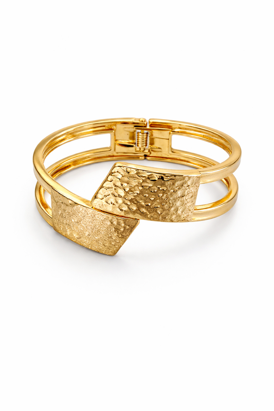 Hammered Gold Cuff Bangle