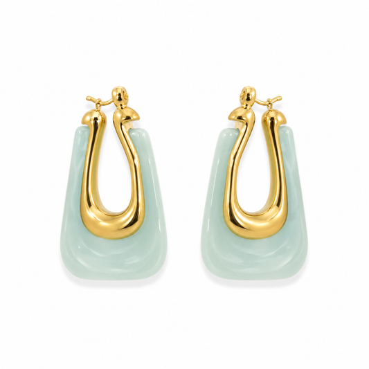Aqua Glow Resin Earrings