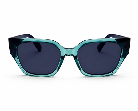 Midnight Teal Luxe Cat-Eye Sunglasses- UV400 Polarized