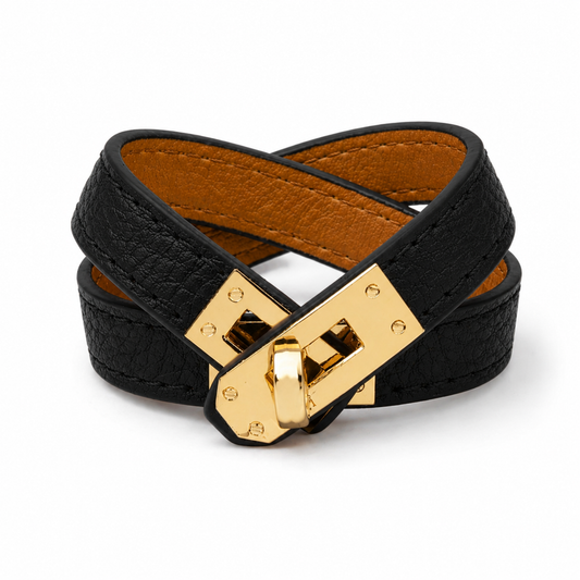Midnight Double Wrap Leather Bracelet