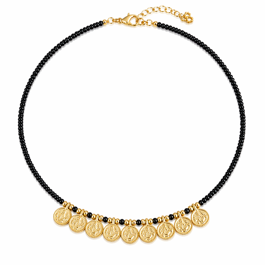 Midnight Coin Charm Necklace