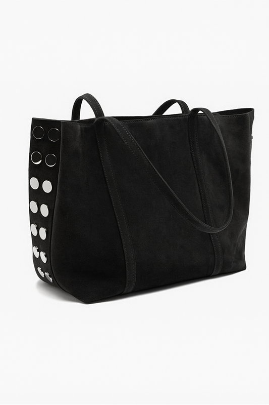 Black Suede Tote Bag