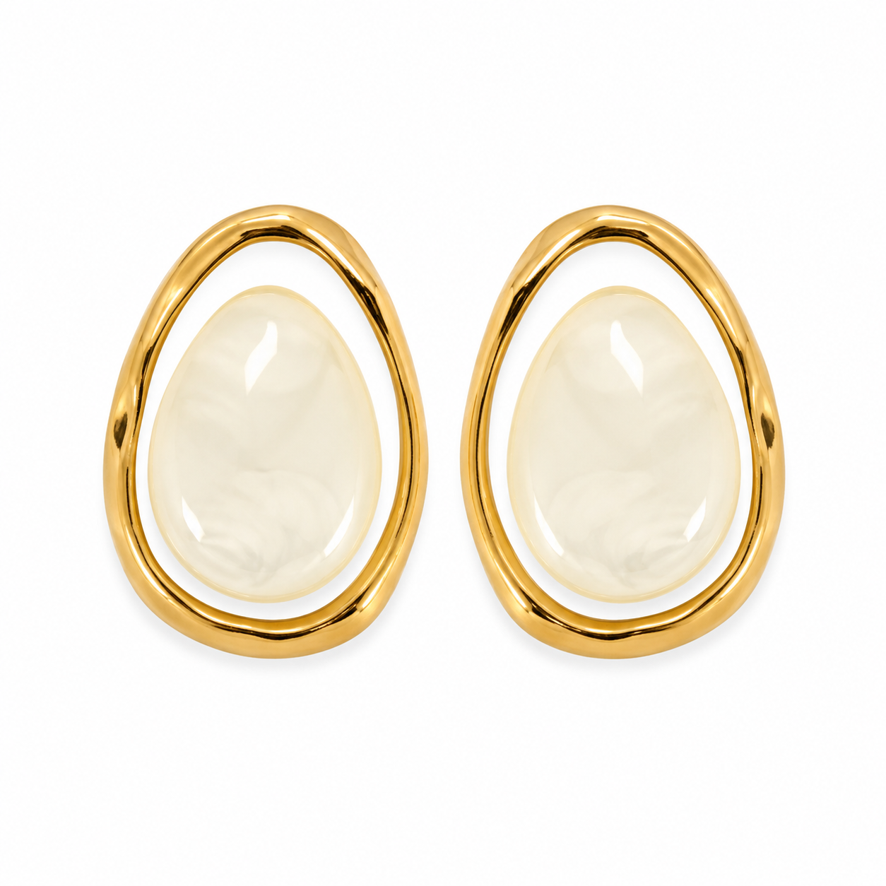 Ivory Orbit Statement Earrings