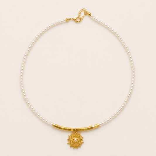 Pearl Eye Sun Necklace