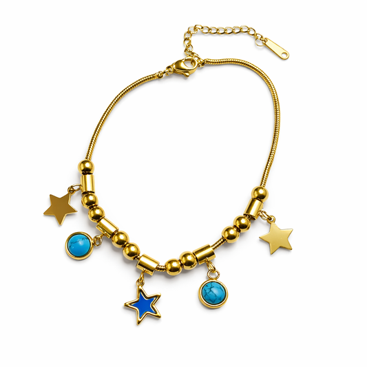 Celestial Turquoise Charm Bracelet
