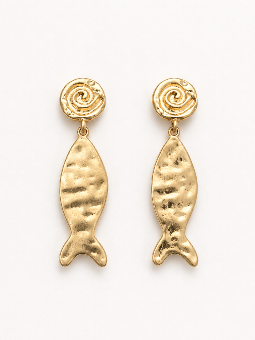 Golden Sardine Statement Earrings
