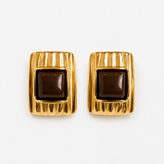 Espresso Luxe Gold Earrings