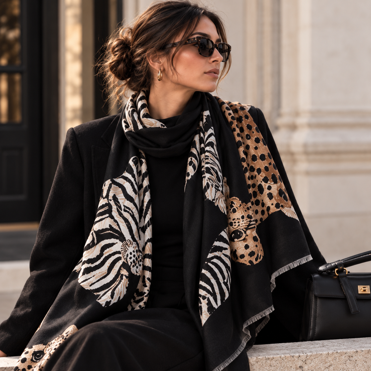 Wild Noir Statement Scarf