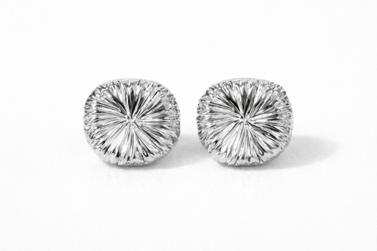 Silver Radiance Textured Stud Earrings